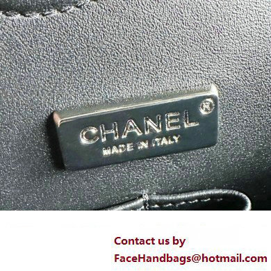 Chanel Embroidered Denim, Sequins  &  Silver-Tone Metal Classic Handbag A01112 Gray 2023